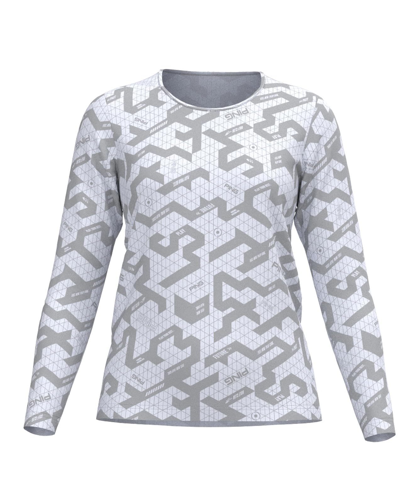 

Ping Apparel Long Sleeve Crew Neck Shirt Golf Undershirt x Size M Women s (META Pattern, Stretch) / / 622-3266902 031_White Gray,