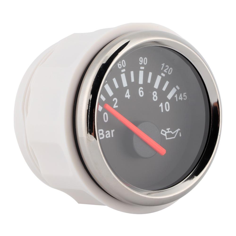 Instrument 2 Inch Oil Pressure Meter 0-10Bar 145psi Pressure Gauge LED Backlight Auto