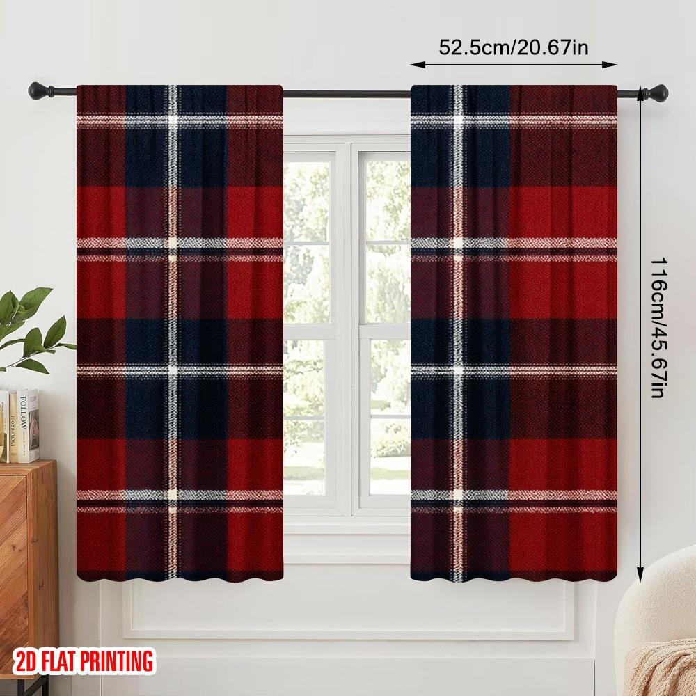 2pcs,2D Plane Printing Pattern Curtains Sleeping Orange Cat In Santa Hat Polyester Fabric (without Rod) Decorations Inside Use