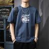 Japanese Summer Round Neck T-shirt Men's Short Sleeved Top Clothing Trendy Brand Loose Half Sleeved Trendy Printed Pure Cotton T-shirt