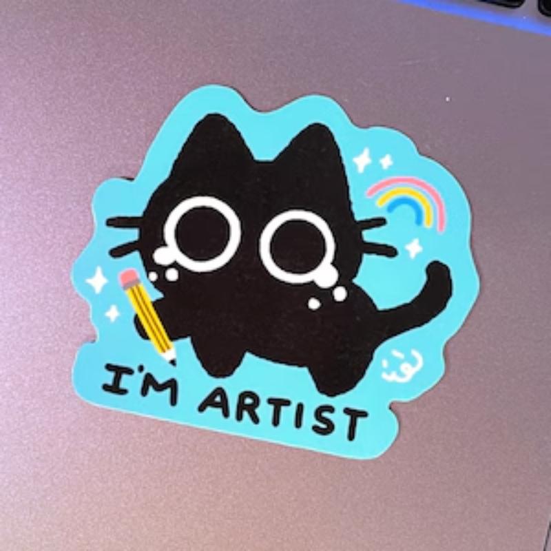 I'm Artist Scaredy Cat Funny Art Sticker