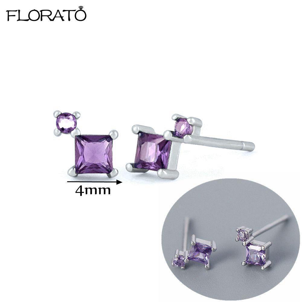 925 Silver Needle Elegant Purple Earrings Exquisite Small Hoop Earrings for Women Fashion Puncture Jewelry Accessories