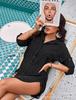 2025 New Style Women's Drawstring Bikini Cover-up Beach Dress Shirt