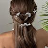 Ocean Style Gold Color Starfish Shell Conch Hair Clips For Women Beach Scallop Metal Hairpin Beach Party Daily Jewelry Decor