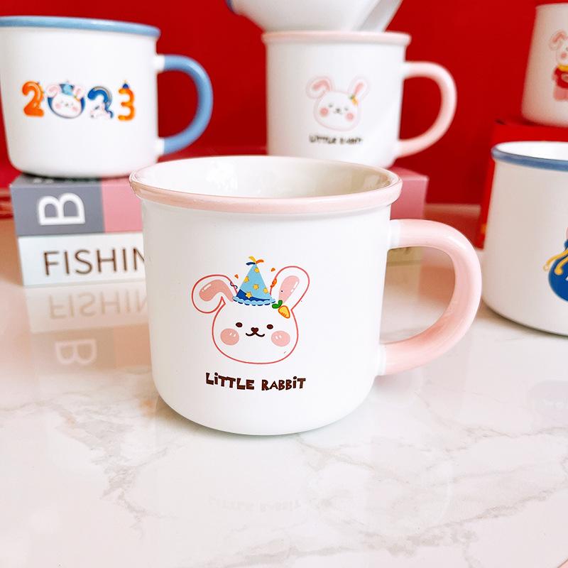 Creative Cartoon Mug Rabbit Cute Souvenir Cup Children's Water Cup Breakfast Cup Milk Cup Kids Gift