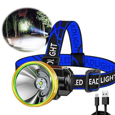 Přenosná LED čelovka dobíjecí vodotěsná super jasná baterka na hlavu pro rybaření, turistiku, kempování