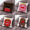 Cute D-Domo Kun Pillow Case Plush Fabric Soft Pillowcase Double Sided Print Cushion Cover Household Gifts