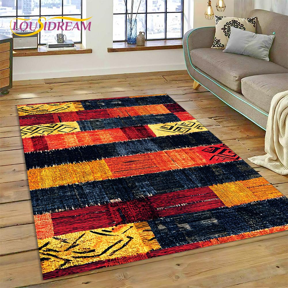 Kosze Tkane 3D Kolorowe Kwiaty Etiopia Mandala Dywanik Dywan do Salonu Sypialni Dekoracja Domu, Antypoślizgowy na Sofę Wycieraczka