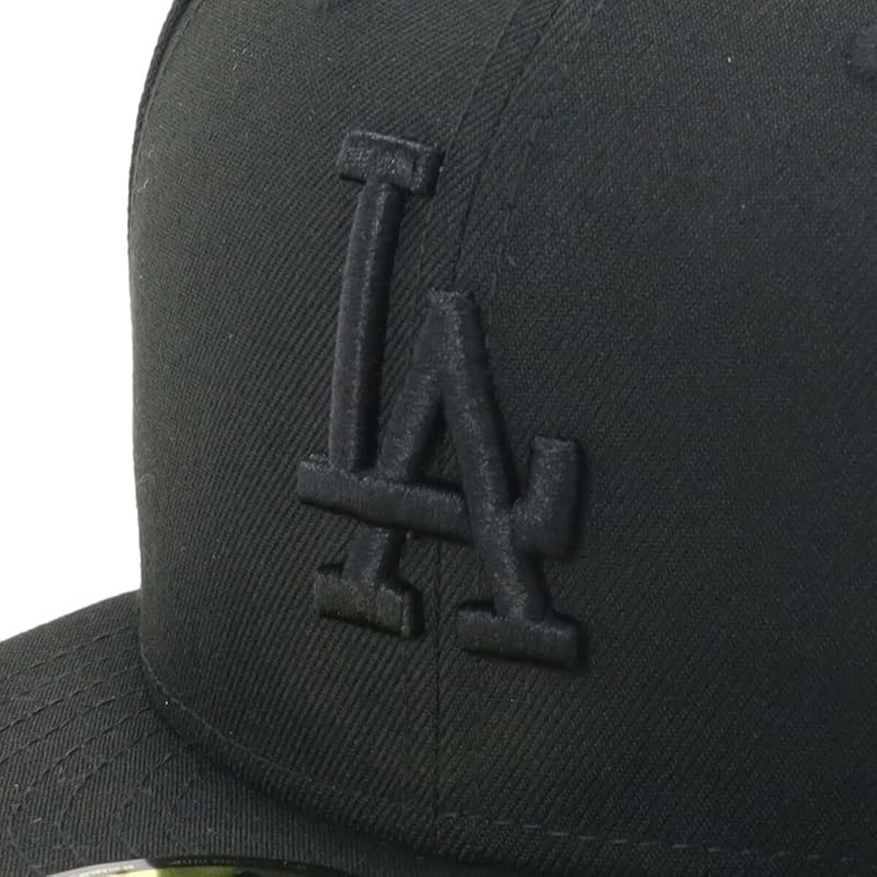 [New Era] Flat Visor Cap MLB Dodgers LA Black/black 7 3/8 5950 LOSDOD BLK 25J