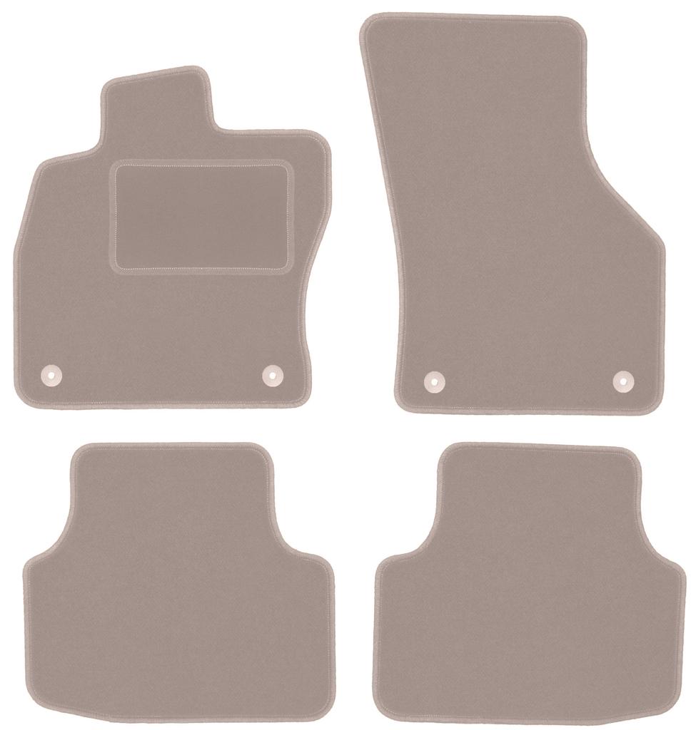 Beige Velour Floor Mats For: Skoda Octavia IV A7 Sedan, Station Wagon, Variant, Liftback (2020-)