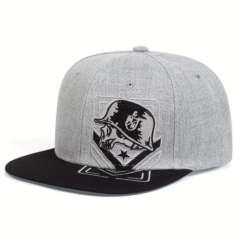 

Unisex Skeleton Embroidery Baseball Cap Women Outdoor Sports Flat Hats Men Fashion Men Hip Hop Snapback Caps Sunscreen Hat