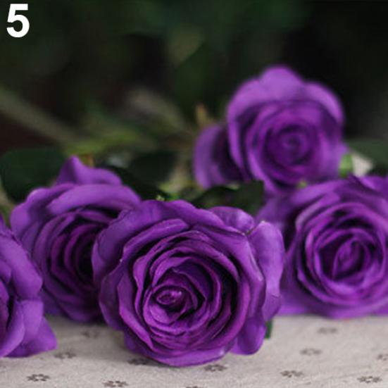 1 unidad, 1 cabeza, rosa de seda Artificial realista, flor falsa, decoración nupcial para boda