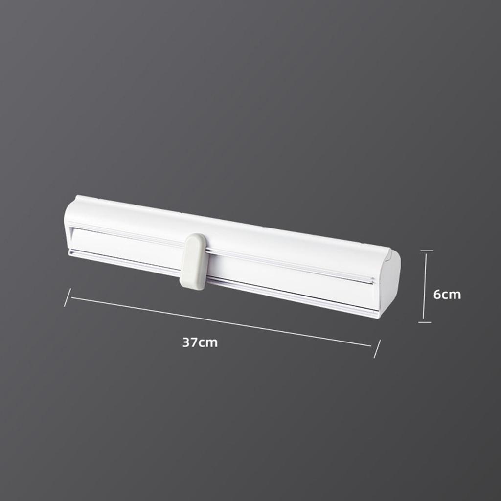 Reusable Food Wrap Dispenser with Cutter Sliding Cling Film Divider, Aluminum Dispenser, Paper