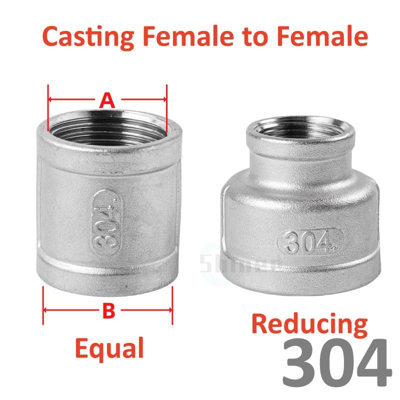 Conexão de encanamento 1/8” 1/4" 3/8" 1/2" 3/4" Aço Inoxidável 304 Rosca Macho Fêmea Redutor Adaptador de Tubo de Água Britânico