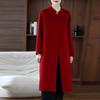 100% Wool Women Coat TIDENOVEL Autumn Wool Long Coat Handmade Pea Coat Winter Warm Wool Long Jacket Overcoat