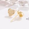 Flash Diamond Love Hear Stud Earrings Small Niche Earrings for Women