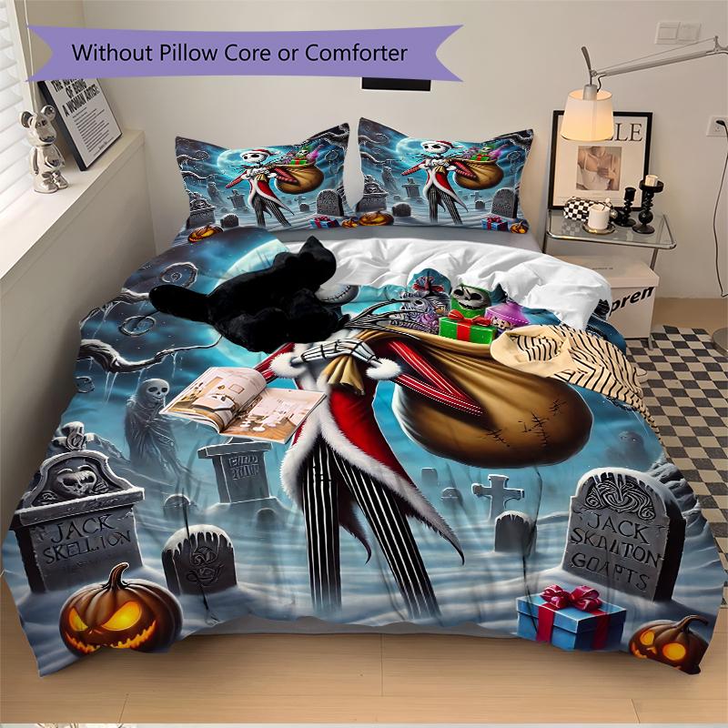 1Pc Nightmare Before Christmas Bedding Set Quilt Cover Pillowcase Home Christmas Xmas Halloween Gift 1 Duvet Cover 2 Pillowcase S921453