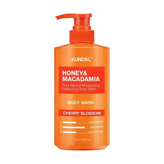 KUNDAL Honey & Macadamia Pure Body Wash Cherry Blossom 500ml – Moisturizing Daily Body Cleanser 500ml