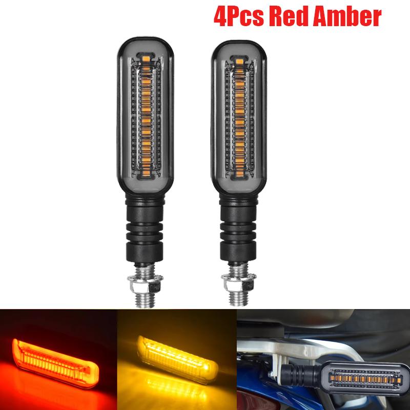 10mm Motorcycle LED Turn Signals Light Blinker Flowing Water Indicators Lamp Flasher Front Rear Lamp For Kawasaki Yamaha