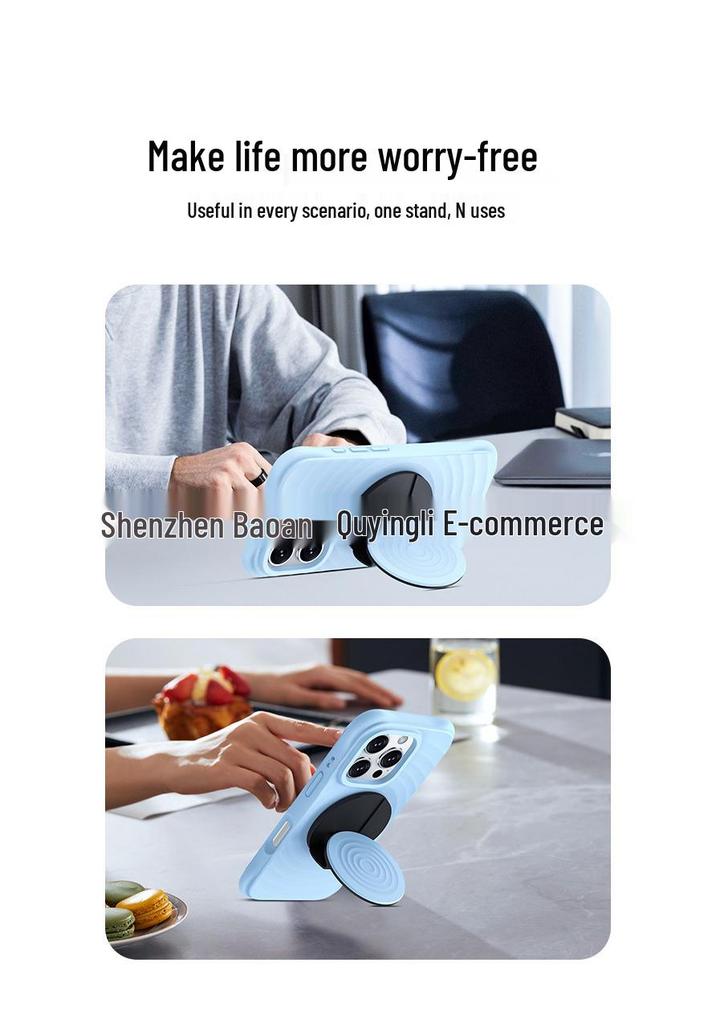 Premium Folding MagSafe Stand with Silicone Wave Pattern