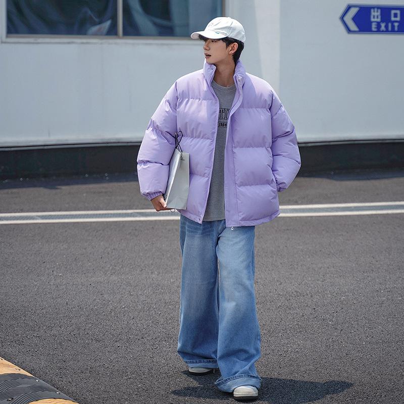 Autumn and Winter Down Cotton Clothes Men's Style Stand-up Thickened Cotton-padded Clothes Loose Korean Version Ins Trendy Versatile Couples
