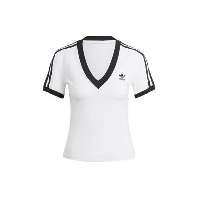 T-shirt à col V à manches courtes slim 3 bandes Originals pour femme Blanc IR8114