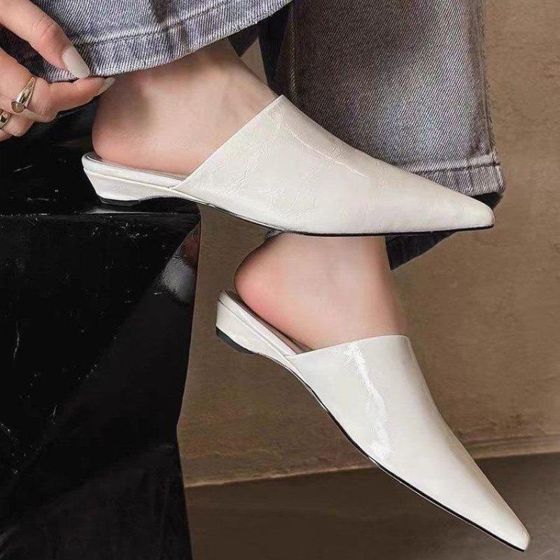 Designer Luxury Women Mules Slippers Fashion Cover Toe Thick Heel Slide 2026 Spring Ladies Elegant Evening Party Shoes