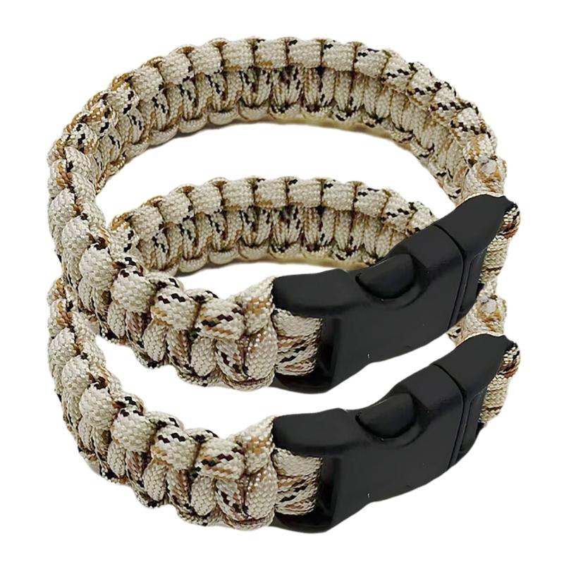 2 Stück Outdoor-Sportarmbänder Paracord-Schnurarmbänder Survival-Handgelenkkette