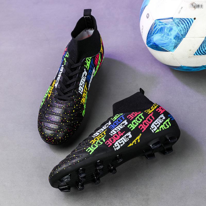 Men's and Women's High-top Football Shoes Breathable and Wear-resistant Artificial Turf Professional Game Training Sports Football Shoes
