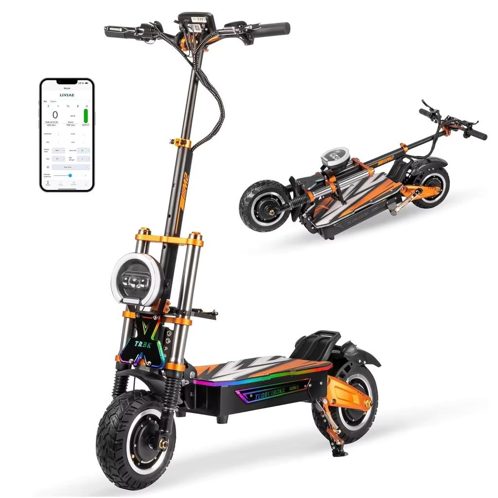 Boyueda M2 Elektroroller für Erwachsene Dual 10000W Motor LG 72V 40Ah Akku 120km Maximale Reichweite NFC-Sperre Faltbar Offroad Pendler-Scoo