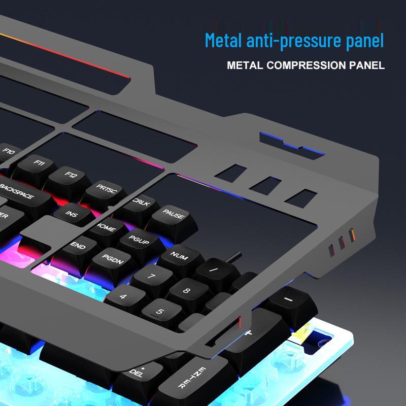 Viper KM520 Luminous Metal USB Wired Keyboard and Mouse Set for Desktop Computers