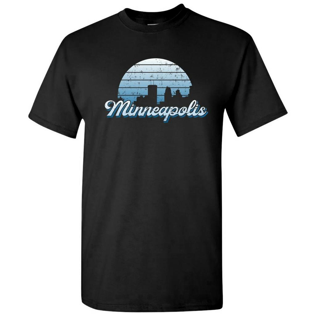 Minneapolis MN Retro Skyline Sunset - Home State Pride Summer T Shirt