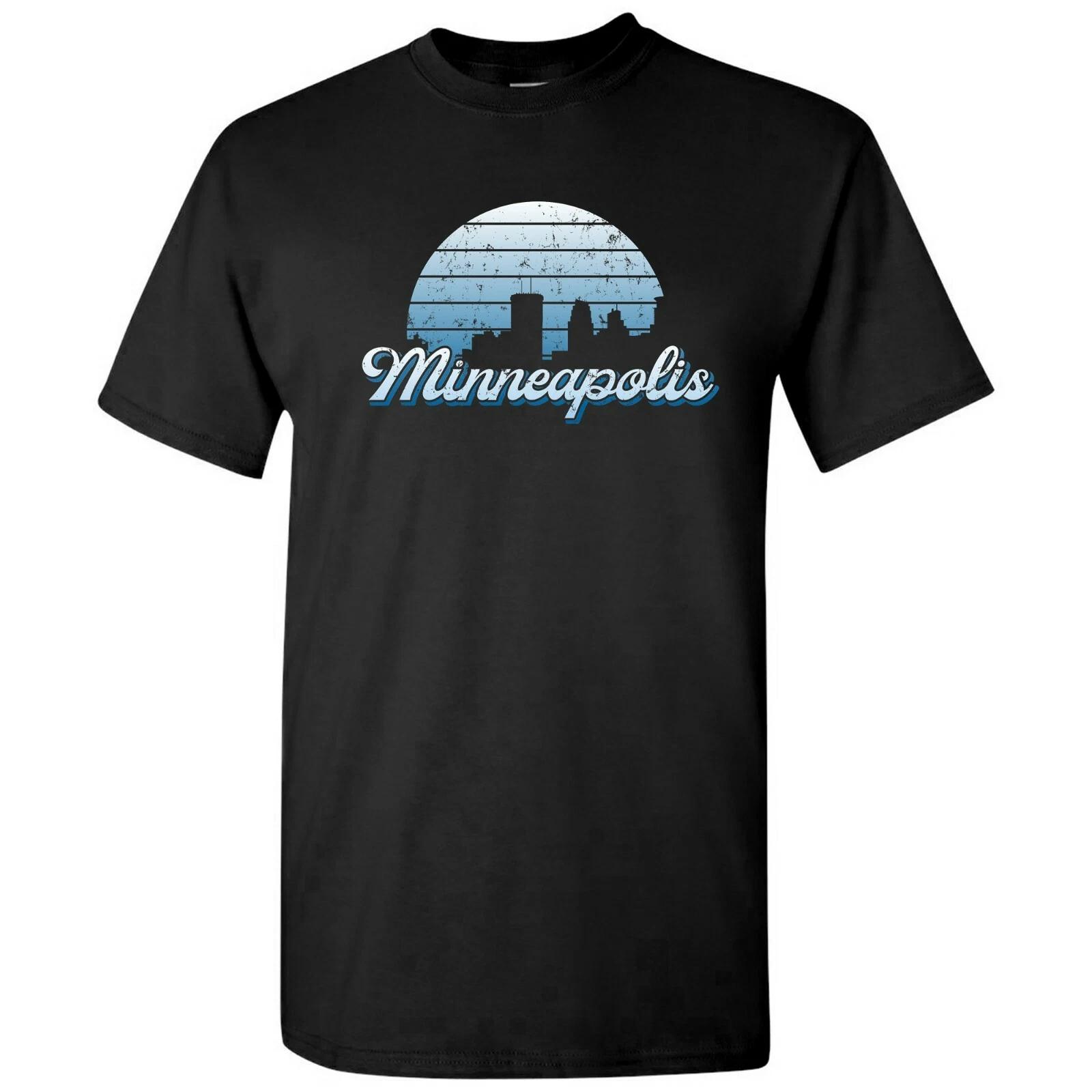 Minneapolis MN Retro Skyline Sunset - Home State Pride Summer T Shirt 4XL