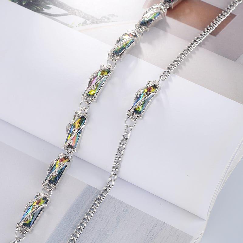 Colorful Crystal Leaf Bracelet