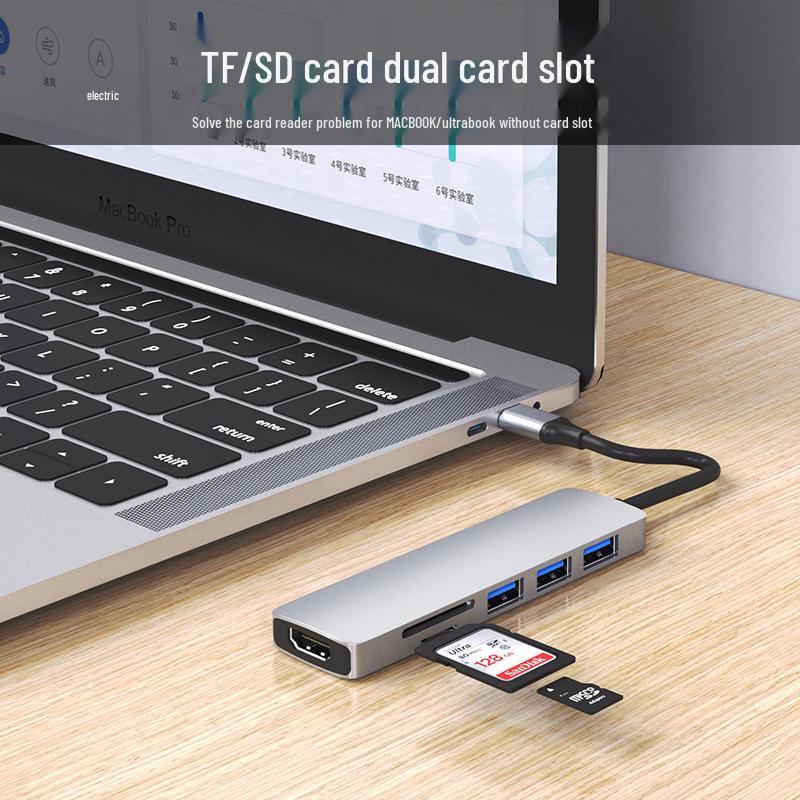 6-in-1 USB-C Hub 4K Docking Station for MacBook Laptops