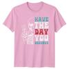 Have The Day You Deserve Skeleton Peace Hand Graphic TShirt a