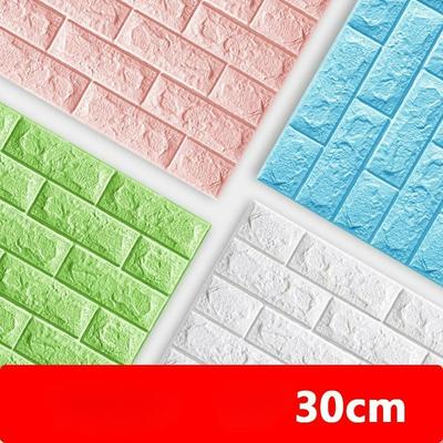 Selbstklebende 3D-Wandaufkleber Ziegelwandaufkleber für Kinderzimmer Warmes Schlafzimmer 30*30CM