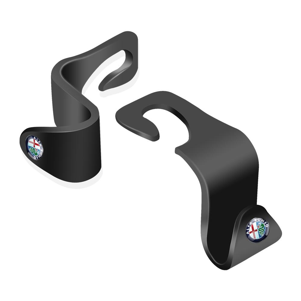 2026 Hot Sticker 2Pcs Car Seat Headrest Hooks Hidden Back Hanger Organizer Rear Interior Accessories For Alfa Romeo Giulia Stelv