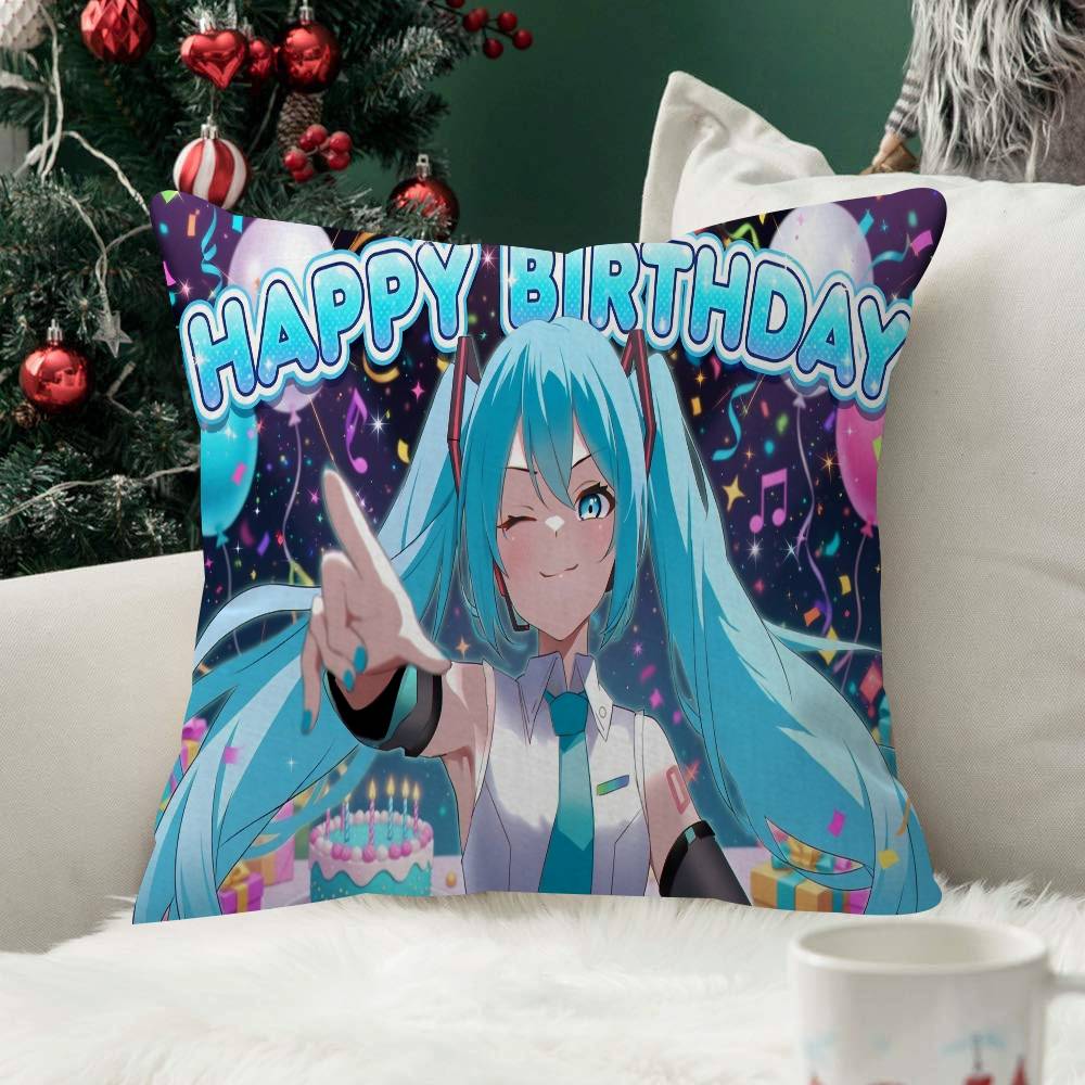 Anime Hatsune Miku Cushion Cover Inches Farmhouse Decor Home Throw Pillow Covers For Couch Decorations