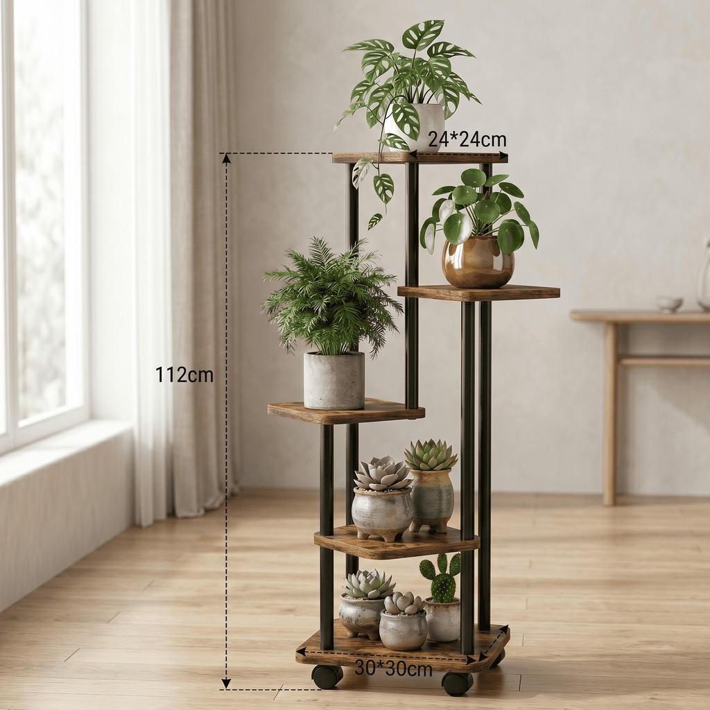 Multi-layer Floor-standing Flower Pot Rack for Living Room and Balcony
