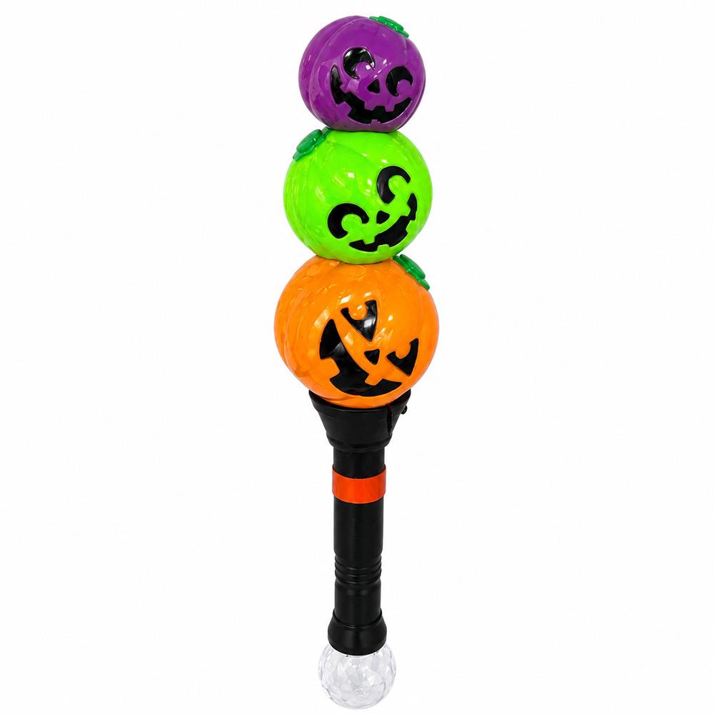 Glowing Halloween Pumpkin Glitter Stick - Three-Layer Stacked, Colorful Handheld Costume Toy