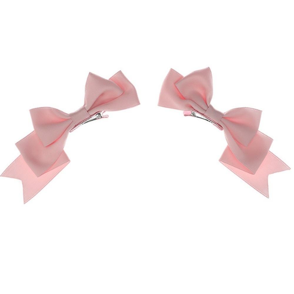 2Pcs Fabric Bow Hair Clips Lolita Cosplay Hairpin Cute Duckbill Clips Headdress