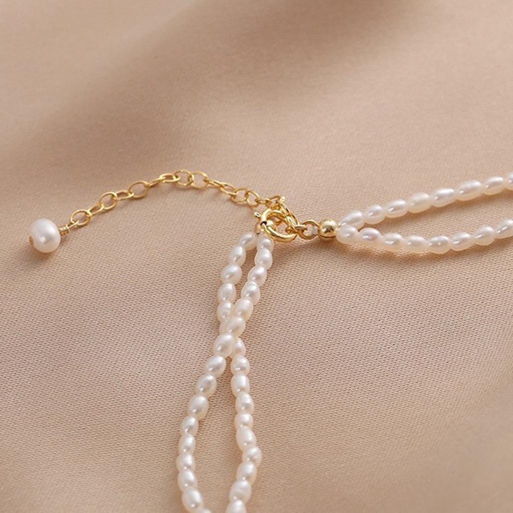 Natural freshwater pearl necklace women's 1011 new woven winding double layer stacked wearing light luxury high-end temperament necklace