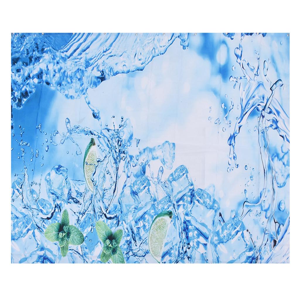 Bathroom Curtain with Hook Waterproof Elastic Hanging Shower Curtain for Home Bathtub