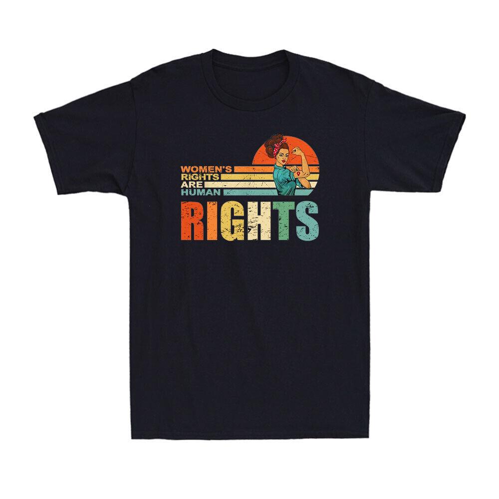 Women s Rights Are Human Rights Feminist Pro Choice Vintage Sunset T-Shirt S