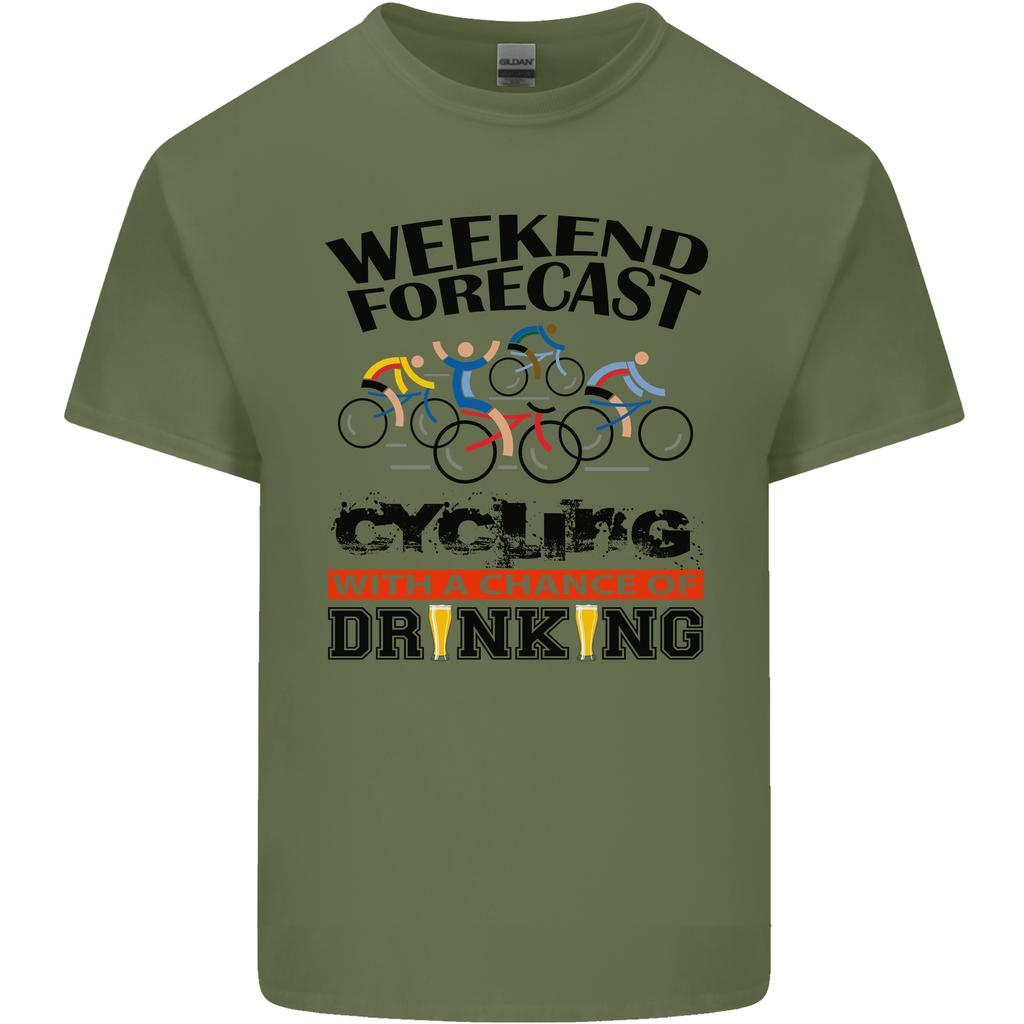 Weekend Forecast Cycling Cyclist Bicycle Unisexs Light Cotton TShirt