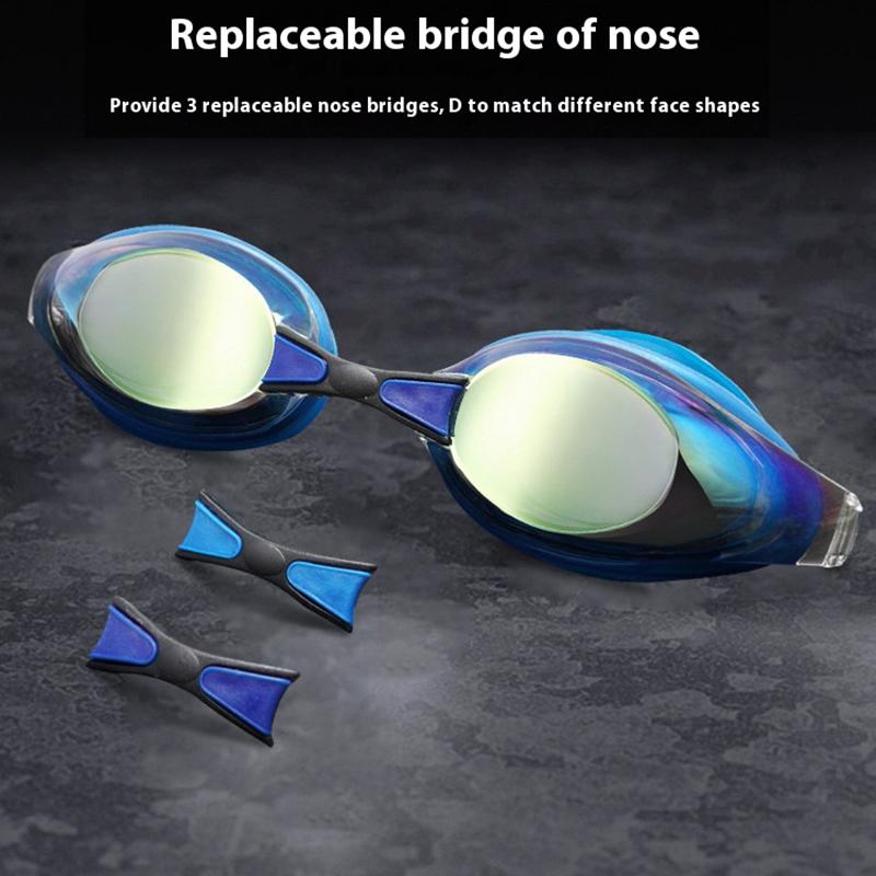 WAVE Professional Swimming Goggles Waterproof Anti-Fog Hd Large Frame Electroplating Speed Number Swimming Goggles Lightweight Design