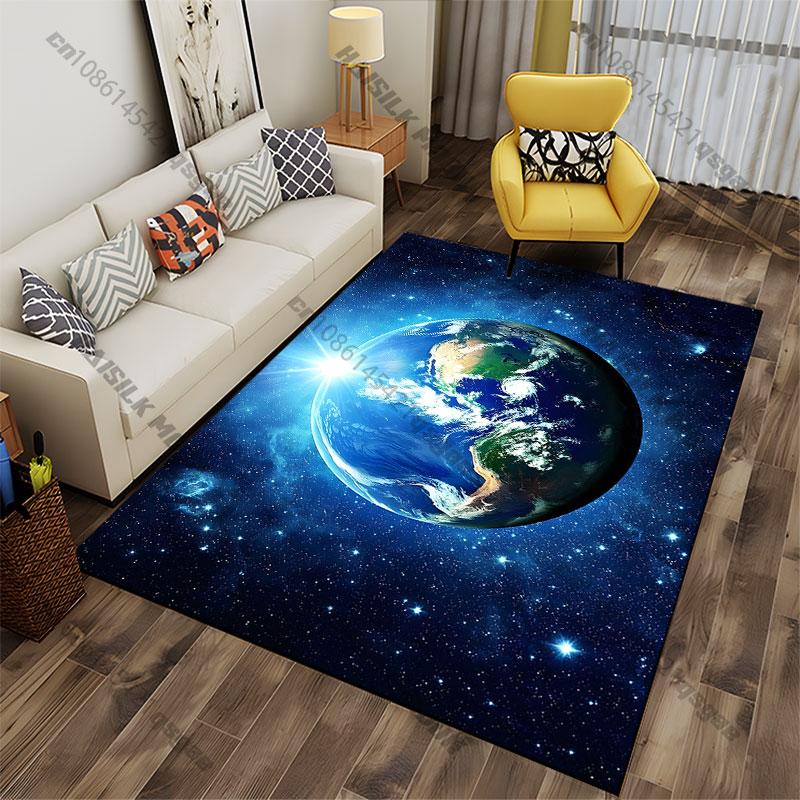 Earth in vast cosmic space carpet Yoga living room room decor children's crawling mat doormat area rug games mat