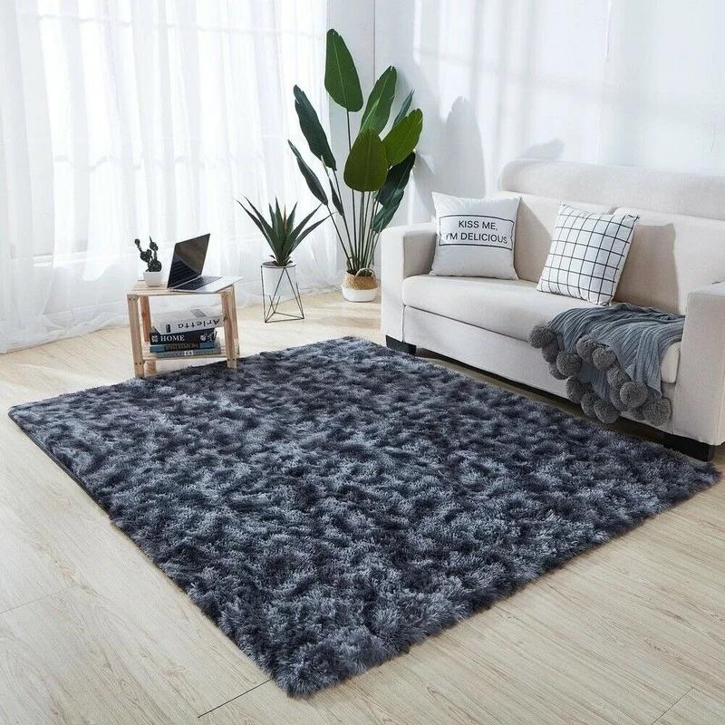Rainbow Colorful Carpet Fluffy Rugs Tie Dyeing Soft Plush Shag Area Rug Anti-Slip Carpets For Living Room Bedroom Floor Mats