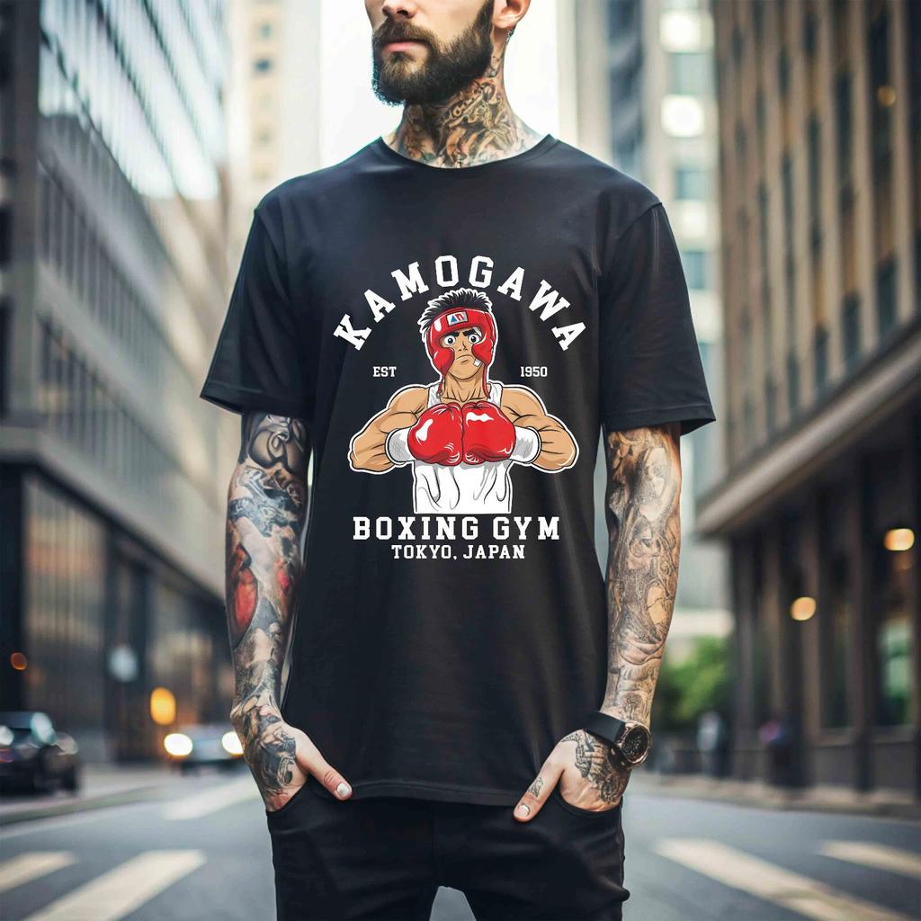 100% bavlna TOPY UNISEX TRIČKA PÁNSKÁ DÁMSKÁ Hajime No Ippo Tričko Kamogawa Boxing Gym Ippo Makunouchi Kbg Dívka Dárek 503